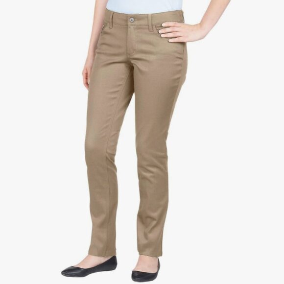 Dickies Juniors Curvey Five-Pocket Skinny Pant HH014CV Khaki - Picture 1 of 1